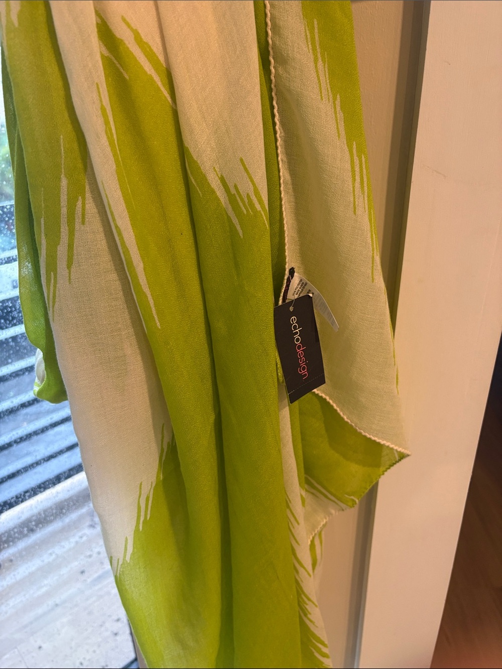Echo Design Lime Green and cream large scarf